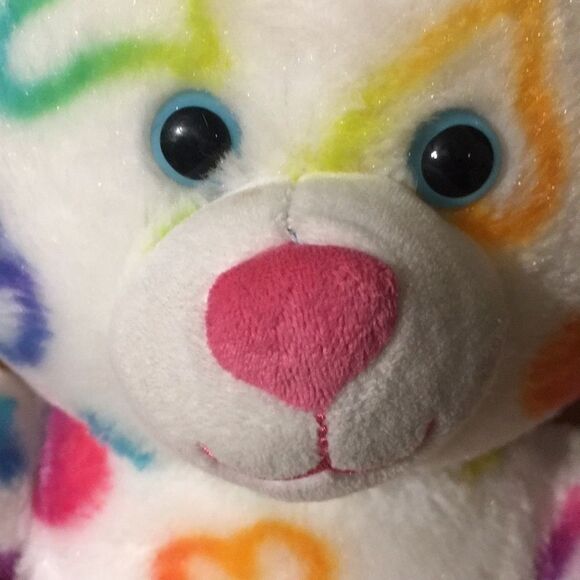 Build a Bear Multicolored Hearts Bear Plush - Picture 8 of 9
